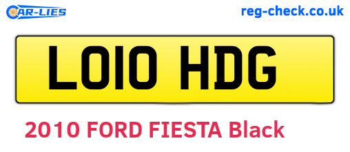 LO10HDG are the vehicle registration plates.