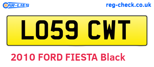LO59CWT are the vehicle registration plates.