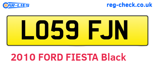 LO59FJN are the vehicle registration plates.