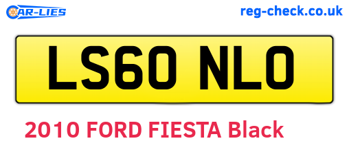 LS60NLO are the vehicle registration plates.