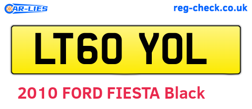 LT60YOL are the vehicle registration plates.