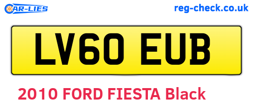 LV60EUB are the vehicle registration plates.