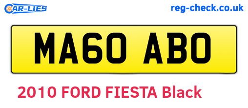 MA60ABO are the vehicle registration plates.
