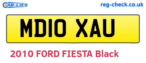 MD10XAU are the vehicle registration plates.