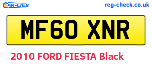 MF60XNR are the vehicle registration plates.