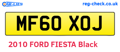 MF60XOJ are the vehicle registration plates.