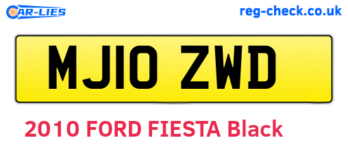 MJ10ZWD are the vehicle registration plates.