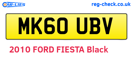 MK60UBV are the vehicle registration plates.