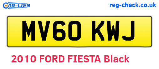 MV60KWJ are the vehicle registration plates.