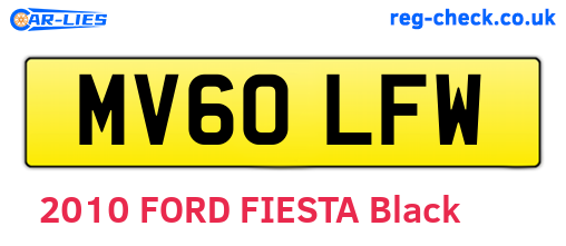 MV60LFW are the vehicle registration plates.