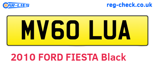 MV60LUA are the vehicle registration plates.