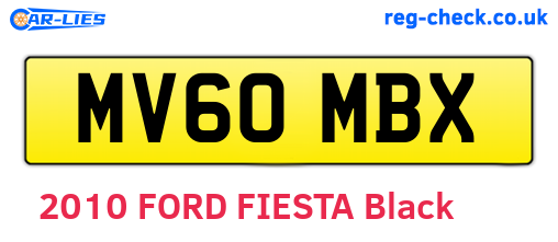 MV60MBX are the vehicle registration plates.