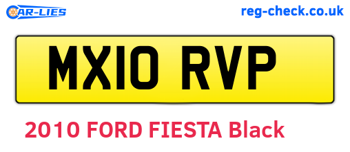 MX10RVP are the vehicle registration plates.