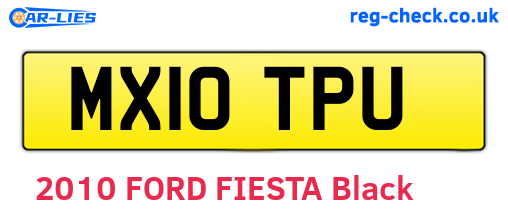 MX10TPU are the vehicle registration plates.