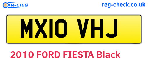 MX10VHJ are the vehicle registration plates.