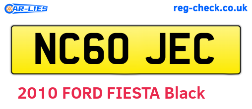 NC60JEC are the vehicle registration plates.