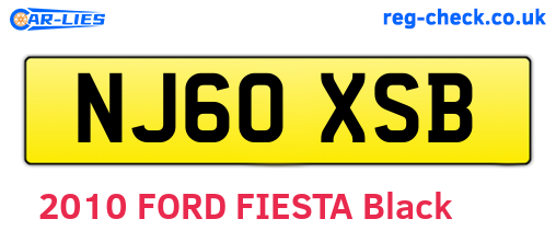NJ60XSB are the vehicle registration plates.