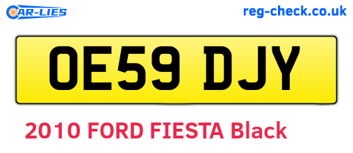 OE59DJY are the vehicle registration plates.
