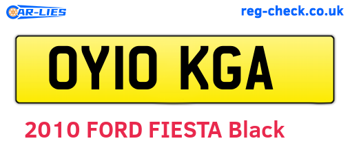 OY10KGA are the vehicle registration plates.