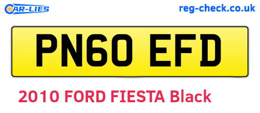 PN60EFD are the vehicle registration plates.