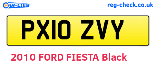 PX10ZVY are the vehicle registration plates.