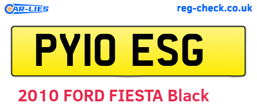PY10ESG are the vehicle registration plates.
