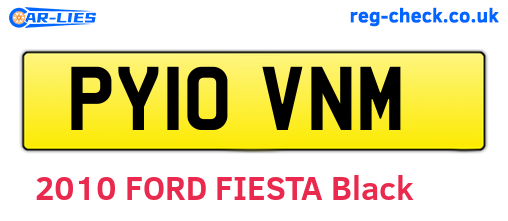 PY10VNM are the vehicle registration plates.