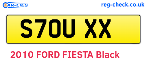 S70UXX are the vehicle registration plates.