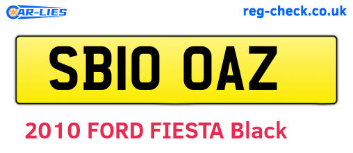 SB10OAZ are the vehicle registration plates.