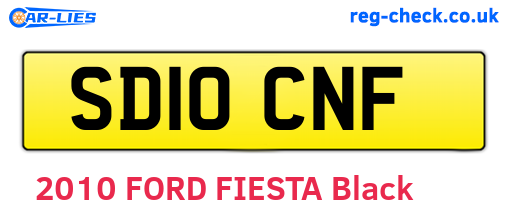 SD10CNF are the vehicle registration plates.