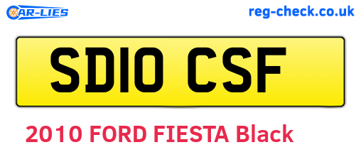 SD10CSF are the vehicle registration plates.
