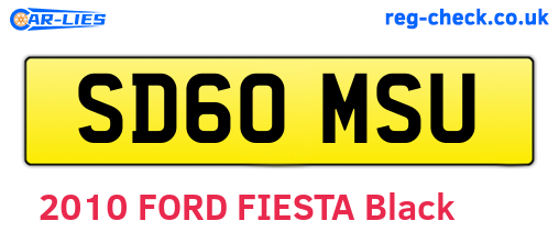 SD60MSU are the vehicle registration plates.