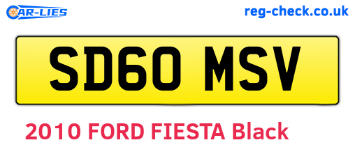 SD60MSV are the vehicle registration plates.