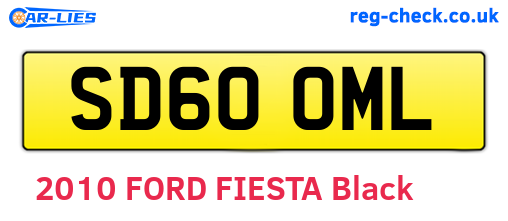 SD60OML are the vehicle registration plates.