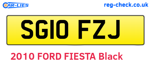 SG10FZJ are the vehicle registration plates.