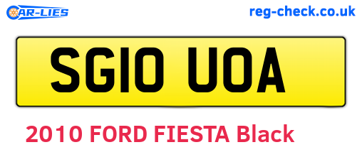 SG10UOA are the vehicle registration plates.