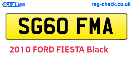 SG60FMA are the vehicle registration plates.