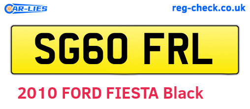 SG60FRL are the vehicle registration plates.