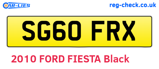 SG60FRX are the vehicle registration plates.