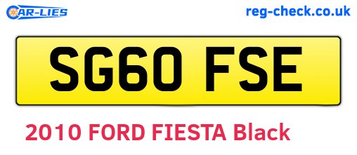 SG60FSE are the vehicle registration plates.