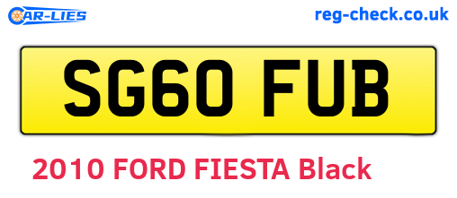 SG60FUB are the vehicle registration plates.