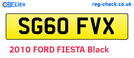 SG60FVX are the vehicle registration plates.