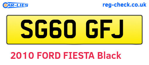 SG60GFJ are the vehicle registration plates.