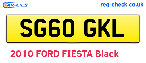 SG60GKL are the vehicle registration plates.