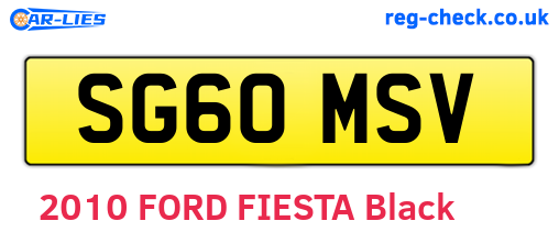 SG60MSV are the vehicle registration plates.