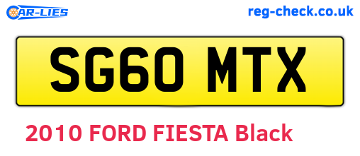 SG60MTX are the vehicle registration plates.