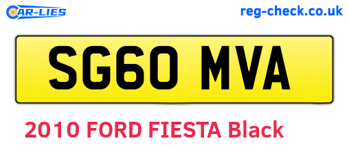 SG60MVA are the vehicle registration plates.