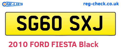 SG60SXJ are the vehicle registration plates.