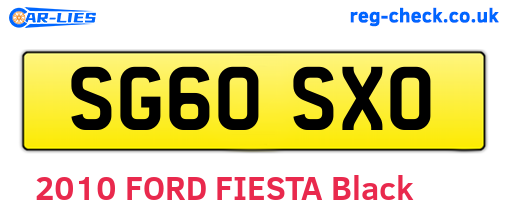 SG60SXO are the vehicle registration plates.