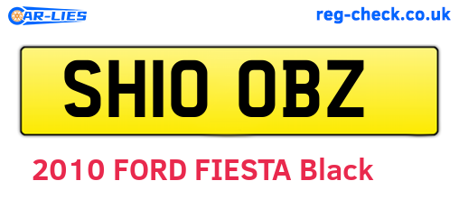 SH10OBZ are the vehicle registration plates.